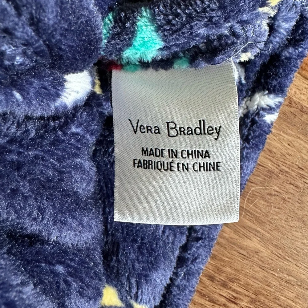 Vera Bradley Plush Throw Blanket in Scottie Dog 50” by 80” NWOT BLUE RED PLAID